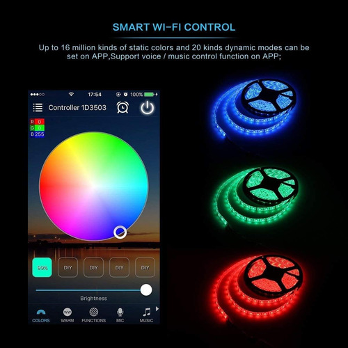 Inextation Smart Rgb Wifi Led Salidador De 4 Pines Compatibl