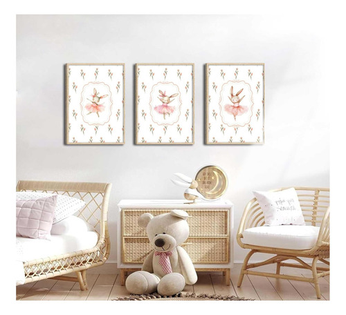 3pcs Ballet Ballet Ballet Conejito De La Pared De La Pared