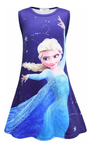 Vestido De Princesa De Frozen A La Moda Elsa Falda Larga