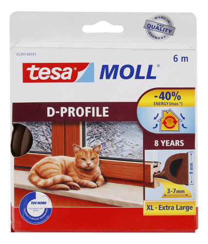 Tesamoll® Perfil D Café 6m X 9mm Tesa