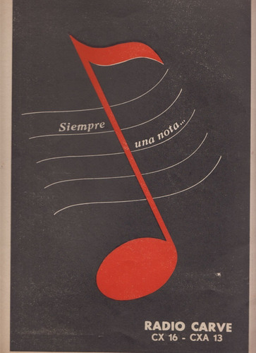 1954 Publicidad Vintage De Cx 16 Radio Carve De Montevideo 