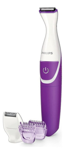 Depiladora eléctrica inalámbrica Philips BikiniGenie BRT383/50 color white y purple