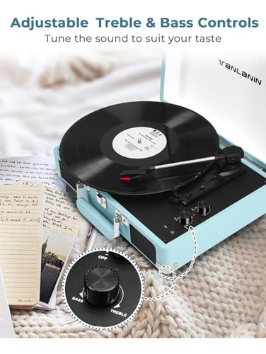 Tocadiscos De Vinilo Con Ganancia De Agudos Y Graves, Vintag
