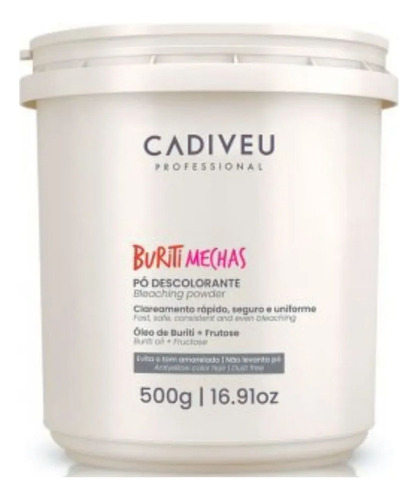 Cadiveu Buriti Mechas Pó Descolorante + Ox. 06/20 Volumes Tom 6 e 20 Volumes