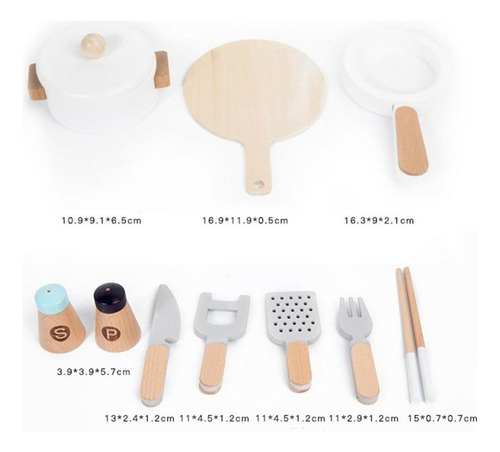 Juego De Cocina De Madera Con Pala Y Tenedor Montessori Para