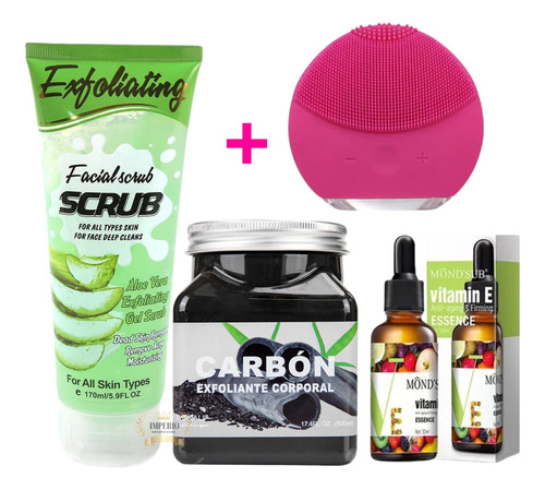 Exfoliante Facial Corporal Aloe Vera X 3 Uni. + Maquina Pack