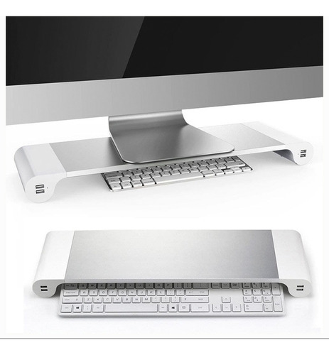 Soporte De Escritorio Para Monitor iMac Macbook Air Pro Lap Color Gris Plata