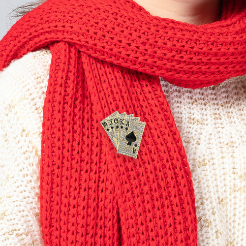 Broche De Suéter Moderno Com Xale E Peito Para Pôquer