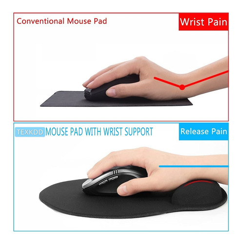 Mouse Pad Ergonomico Con Cojín Reposamuñecas Antideslizante
