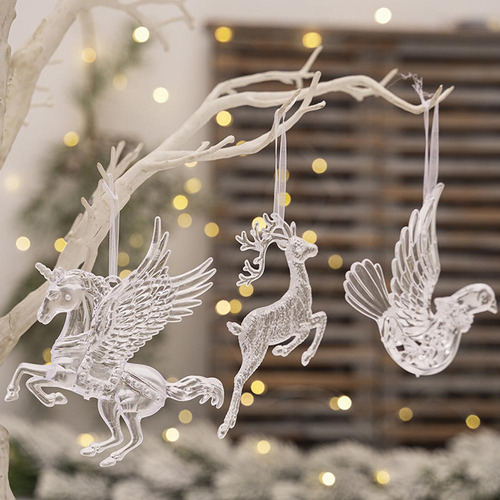 Adornos Navideños De Acrílico Transparente Adornos De Acríli