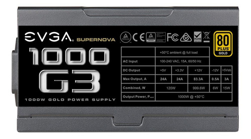 Fonte de alimentação para PC Evga SuperNOVA G3 1000 G3 1kW black 127/220V