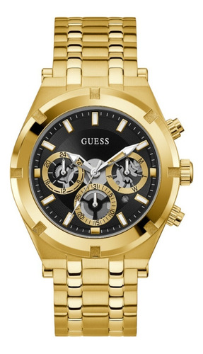 Relojes Caballero Marca Guess Continental Color De La Correa Dorado Color Del Bisel Dorado Color Del Fondo Dorado