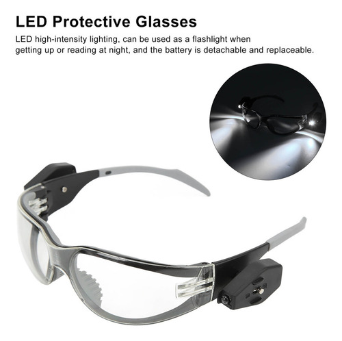 Gafas Protectoras De Luz Led De Vidrio De Seguridad Retrácti