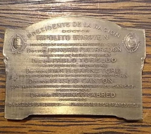 Medalla Medicina Instituto Cancer Buenos Aires 1922 