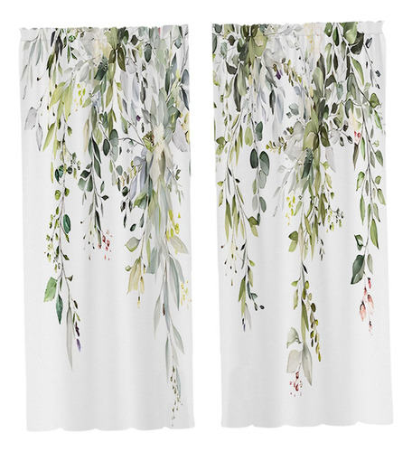 2x Hojas Cortinas De La Ventana Cortinas De 90cmx210cm