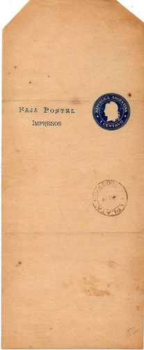 Argentina 1901. Faja De 1c Libertad La Plata Haedo F C O