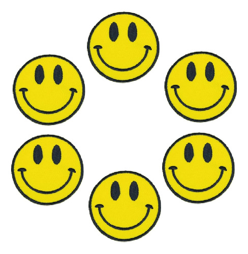 Xomise Lote De 6 Piezas Redondas Amarillas Cara Sonriente