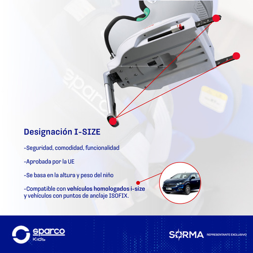 Imagen 4 de 10 de Butaca Base Isofix Rota 360° P/auto Bebe-infantil+pata Apoyo
