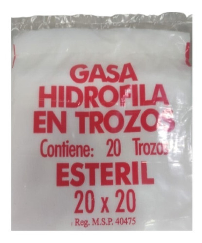 Gasa Hidrofila En Trozos Esteriles 20x20cm 200 Trozos