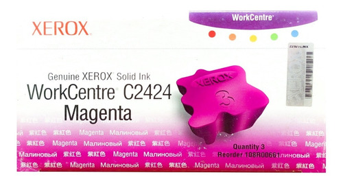 Tinta Solida Xerox C2424 3 Cubos Magenta 108r00661