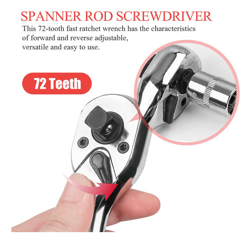Llave De Tubo De Trinquete De 72 Dientes De 1/4 Pulgada Y