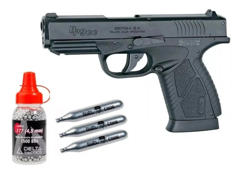 Pistola Co2 Bersa Blowback Metalica Bp9cc + 1500 Bbs + Gas