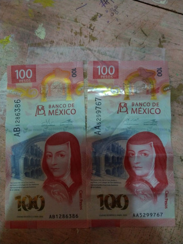 Billetes De $100. Uno Línea Aa Y Otro Ab