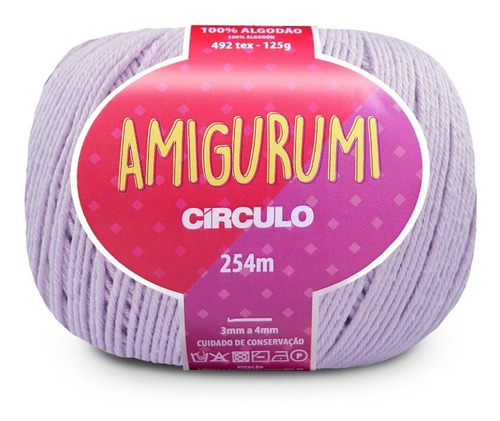 Fio Amigurumi Circulo Colorido Crochê Tricô 254 Metros Cor Lilás-Candy-6006