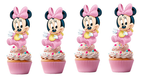 Pack 12 Topper Para Cupcakes Minnie Mouse