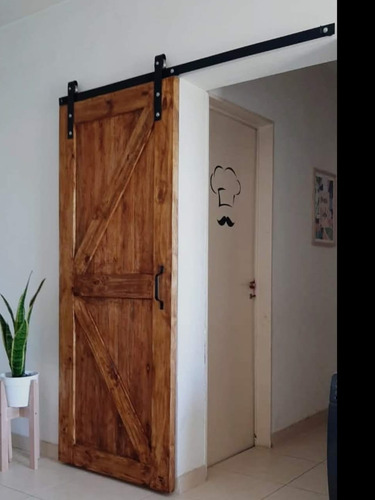 Kit Para Puerta Tipo Granero Con Riel De 3 Mts En 2 Tramos