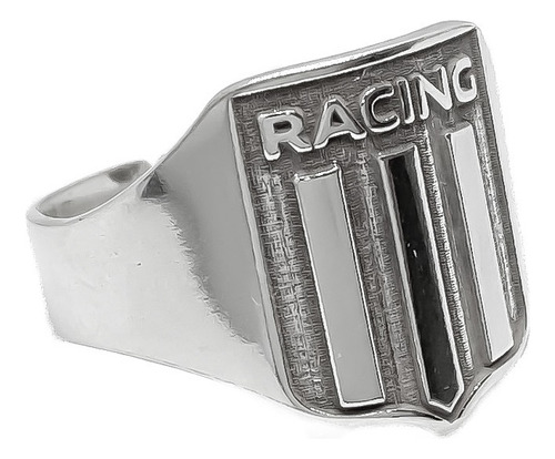 Anillo Escudo Equipo Fútbol Argentina Racing De Avellaneda B - Mediano Plata 925