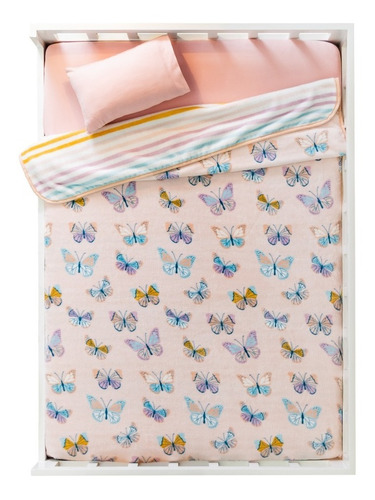 Cobertor Nordico Spring Mariposas Bebé Niña Rosa Vianney
