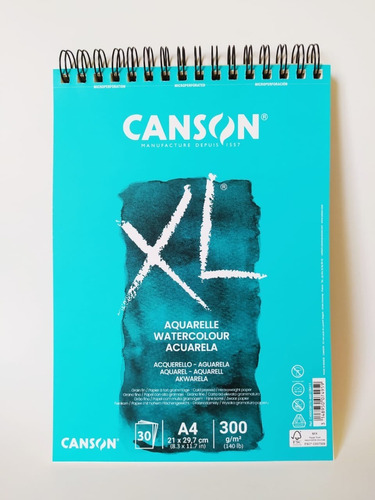 Block Canson Para Acuarelas A4 300gr X 30 Hojas Xl Aquarelle