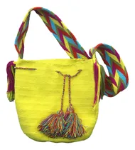 Comprar Cartera Amarilla Hecha A Mano Bordado A Crochet Colorida
