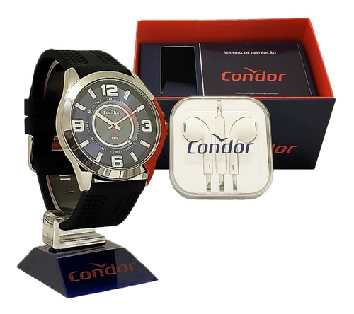Relógio Masculino Pulseira De Borracha Condor Original