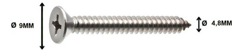 Parafuso Inox 4,8x25 Cabeça Chata Phillips 200u Deck Madeira