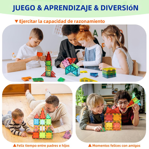 Set Còlourful Bloques Magnéticos Para Construir 60 Piezas