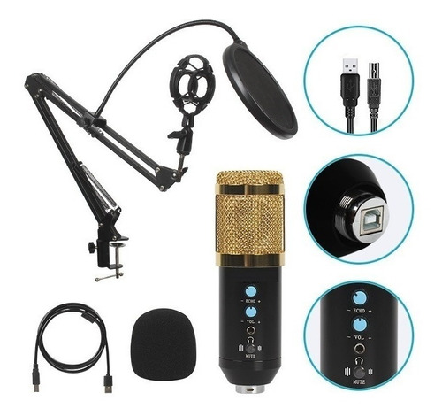 Microfono Profesional Condensador Streaming Karaoke Usb