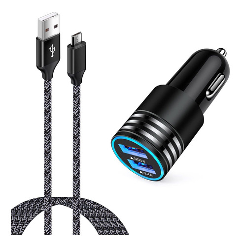 Cargador Para Coche Adaptador Rápido Micro Usb Qc3.0+2 Fr6x