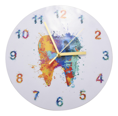 Reloj De Pared Con Impresión De Pintura Dental En Acuarela