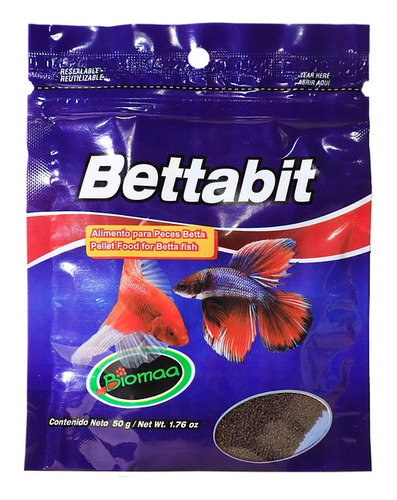 2 Bolsas De Alimento Para Peces Betta 50gr Bettabit Biomaa