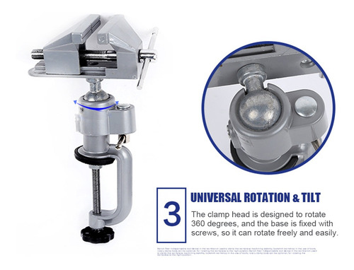Tornillo De Mesa Universal Con Abrazadera Giratoria De 360 G