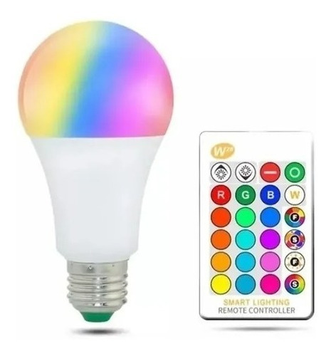 Ampolleta Led E27 Rgb 12w Control Remoto Luz Colores Xl Pro