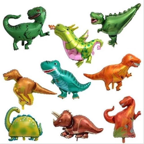 Kit 10 Globos Mini Figuras Dinosaurios Para Centros De Mesa | MercadoLibre