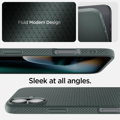 Funda Spigen Liquid Air Para iPhone 16, Color Verde Abismo