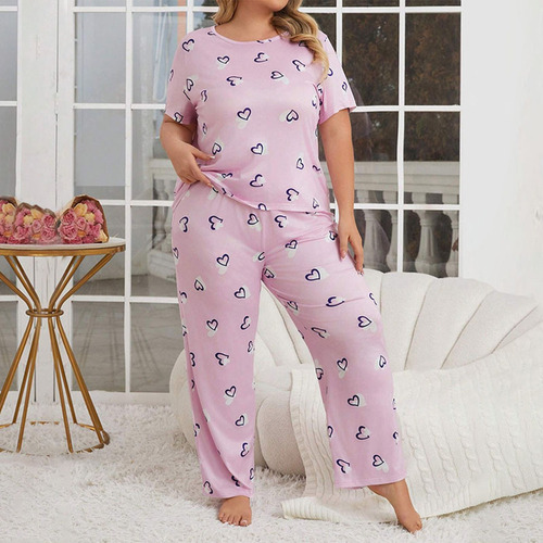 Pijama R A La Moda Para Mujer, Talla Grande, Estampado,nuevo