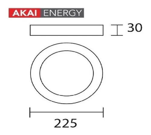 Imagen 2 de 2 de Plafon Redondo Blanco 18w Led Fria Ø22cm Ak Ef