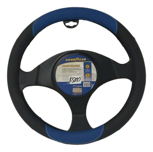 Cubre Volante Cuerina Goodyear Negro/azul 38 Cm Cod Gy-5585