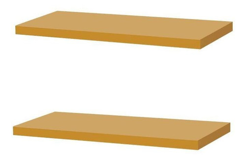 Imagem 1 de 7 de Kit 2 Prateleiras 40 X 20cm Amarela Suporte Invisível