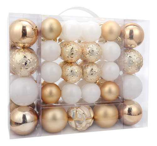 Juego De 87 Adornos Dorados Inastillables Para Navidad